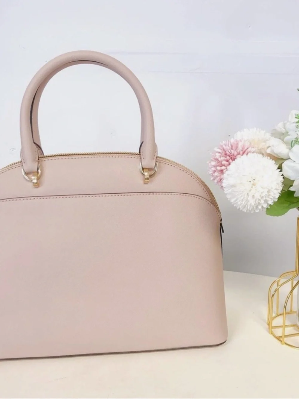 MICHAELs KORS Emmy Large Saffiano Leather Dome Satchel IN BALLET. NWOT
